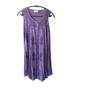 Holy Clothing Purple Boho Chic Peasant Sundress Size Large